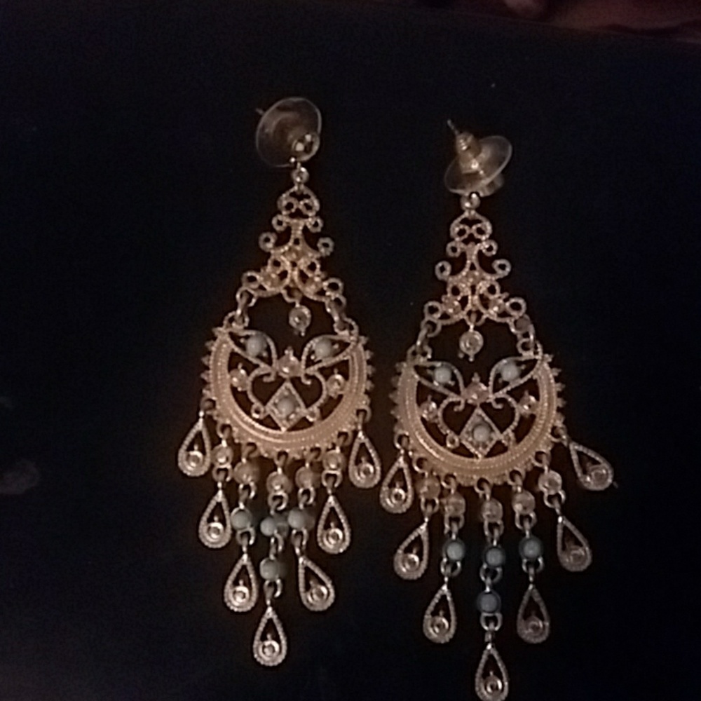 Chandelier blue stone earrings